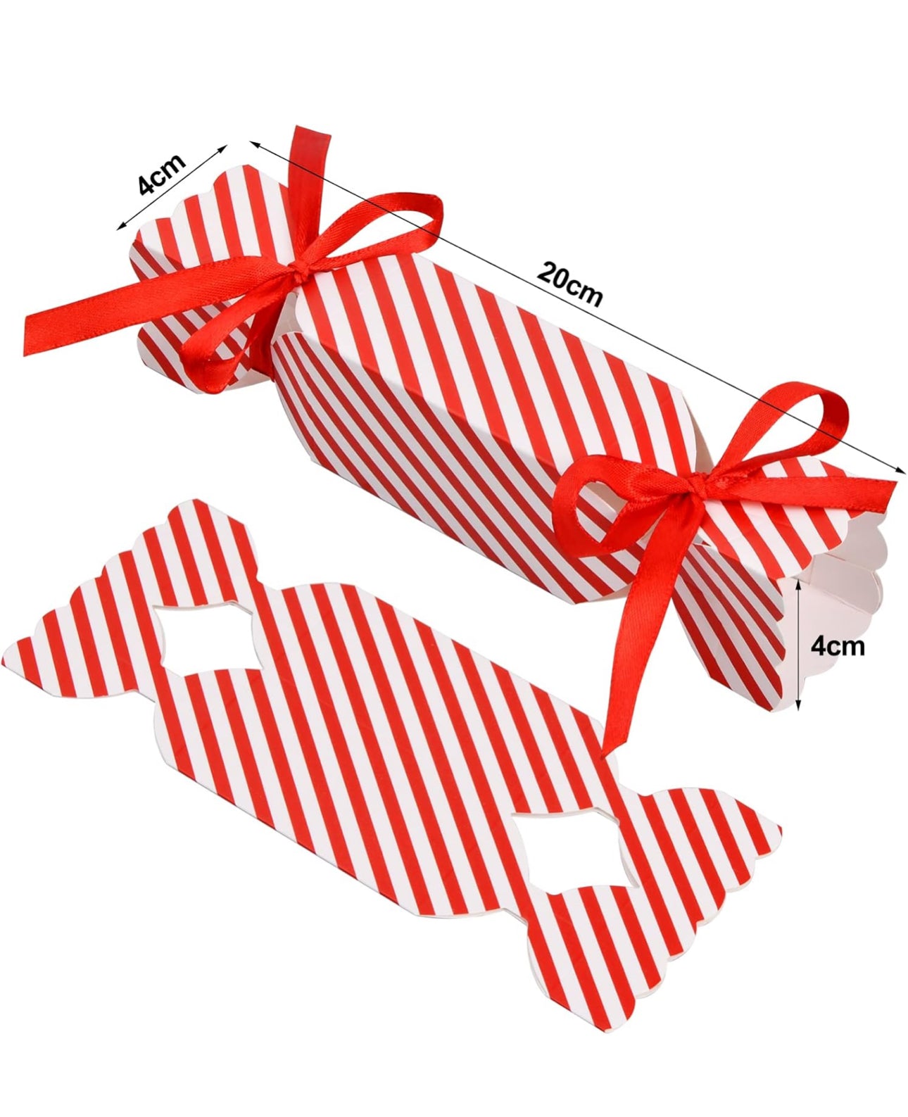 Candy Cane Christmas Crackers 10 Pack