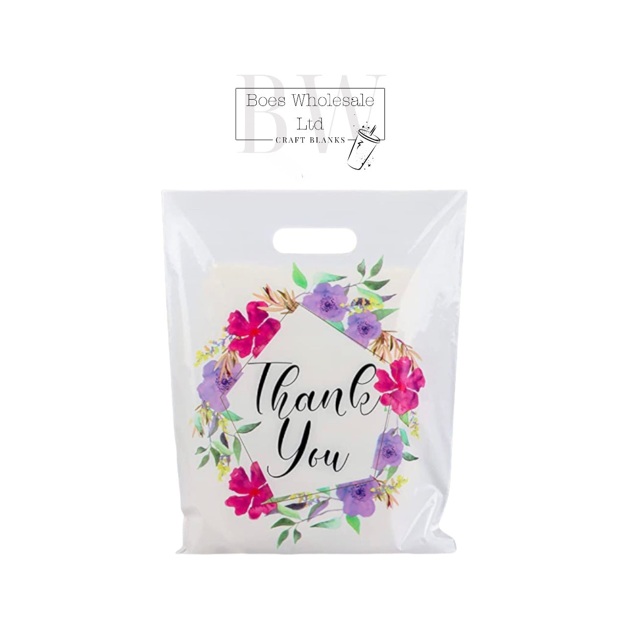 Floral thank you bags - 10 Pack