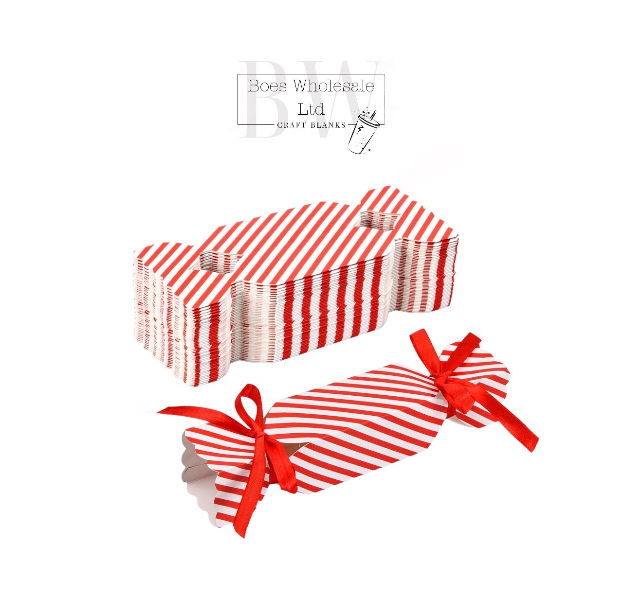 Candy Cane Christmas Crackers 10 Pack