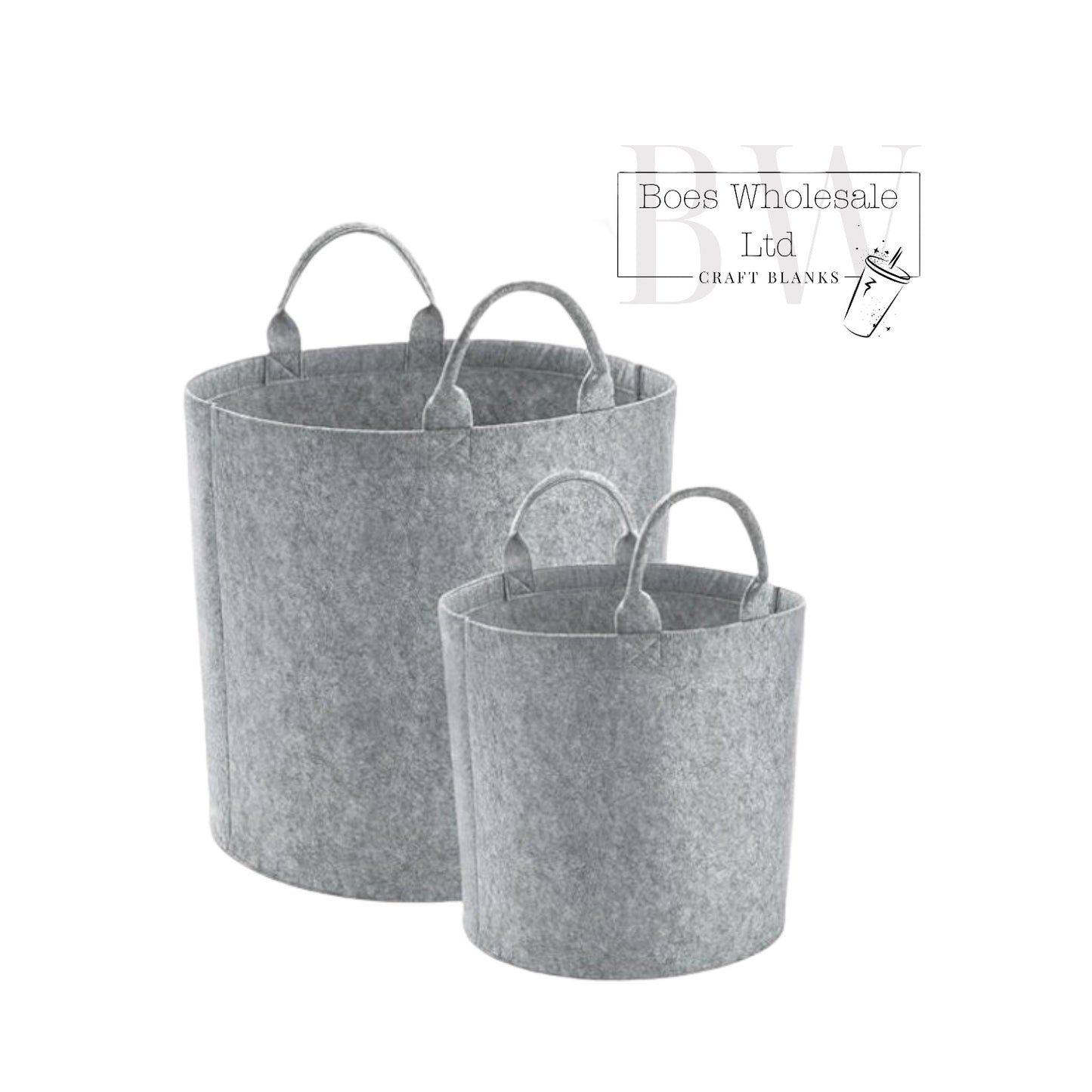 Grey Melange Felt Trug - 2 Sizes