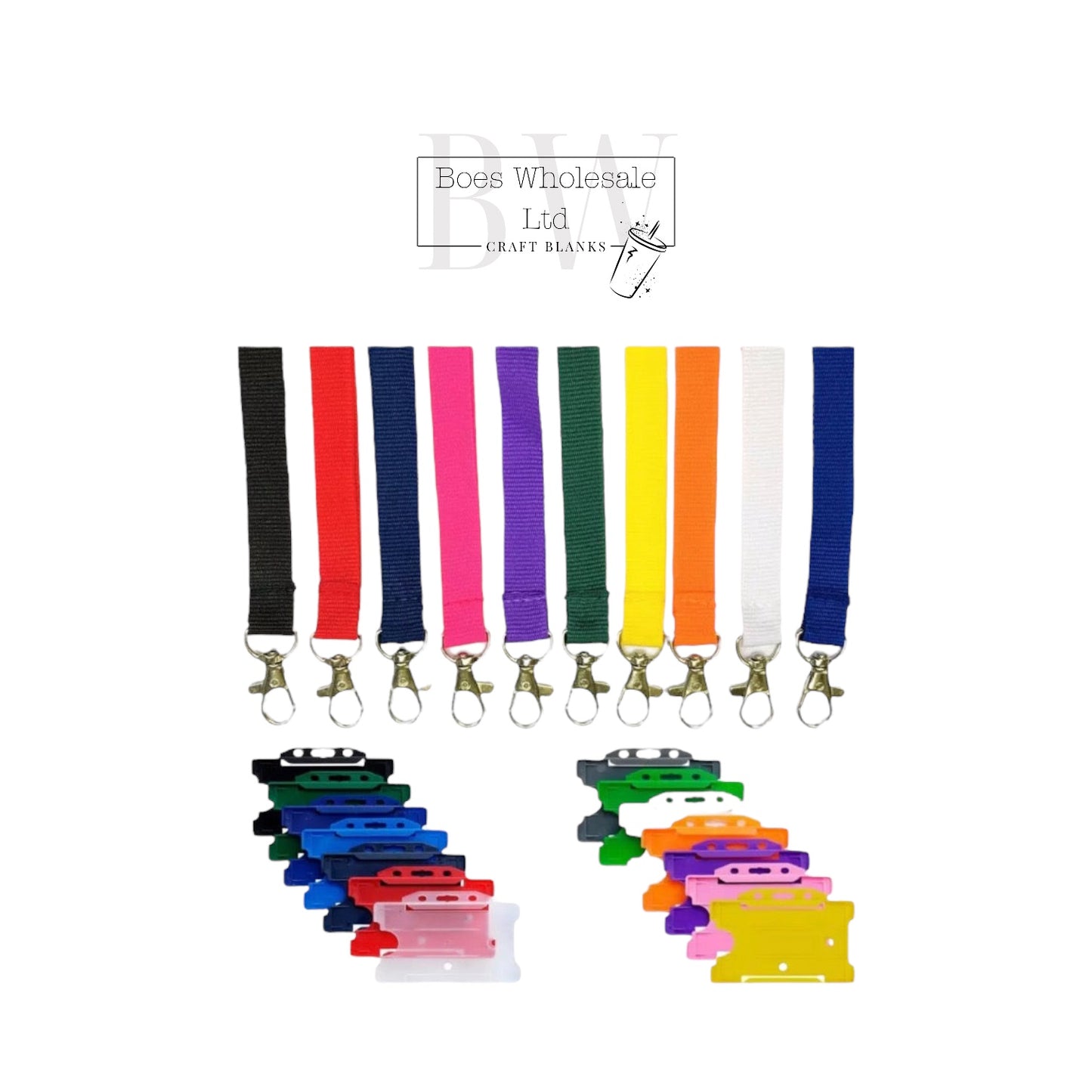 Coloured 15mm Lanyards With ID Badge Holder and Safety Clasp