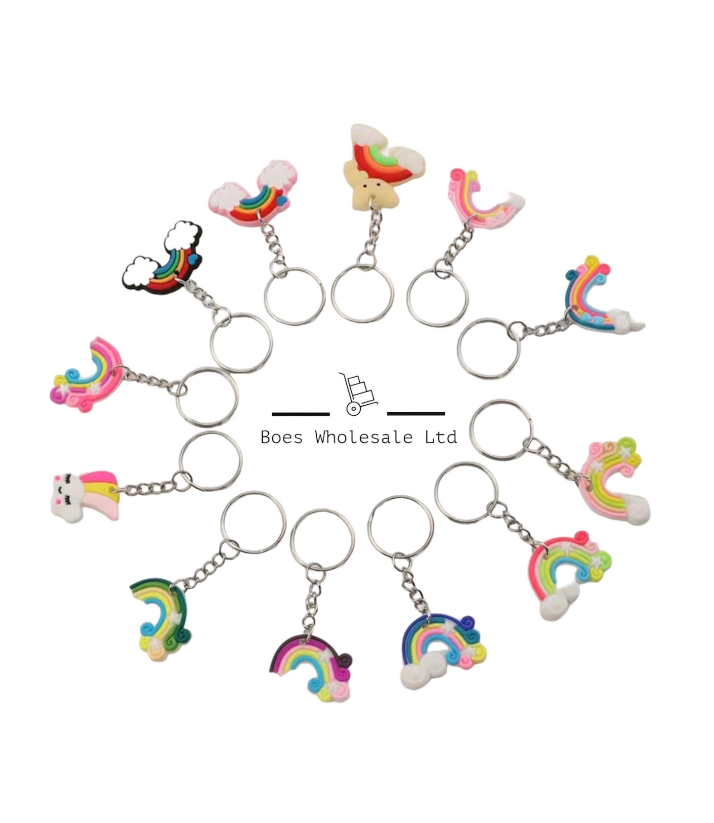 Stall Fillers - 12 Pack Rainbow Keyrings