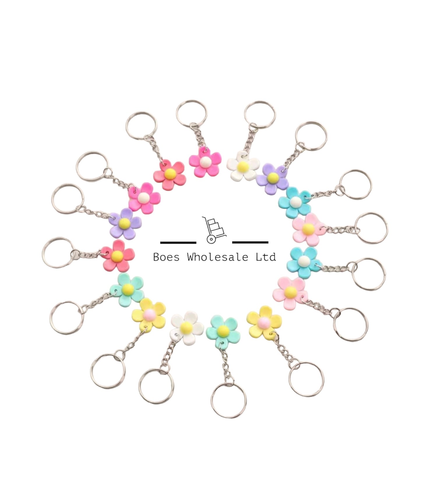 Stall Fillers - 16 Pack Flower Keyrings