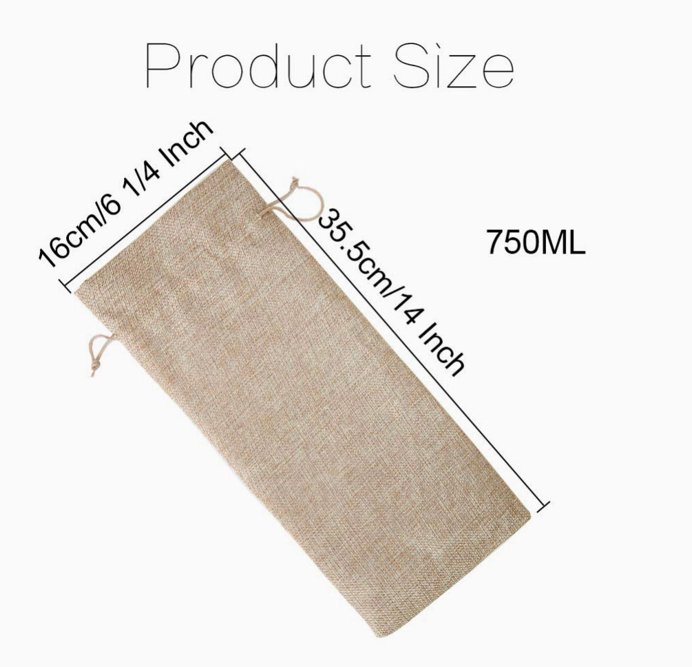 Burlap Wine Bottle Bags 750ml