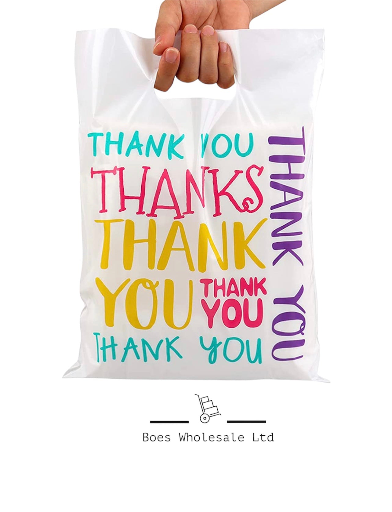 Bulk Pack of 100 Thank You Order Bags