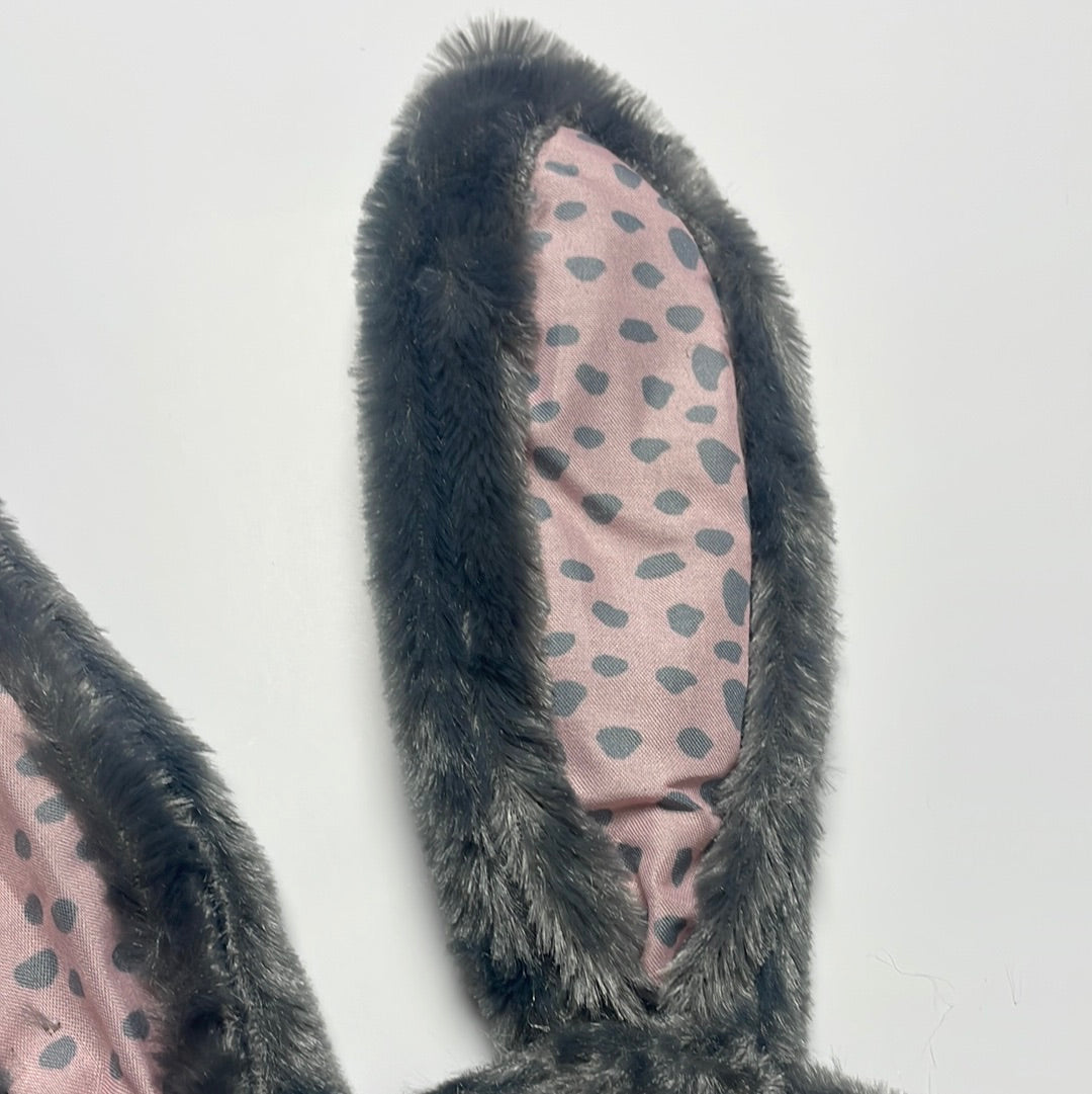 Easter Bunny Ears Fluffy Grey & Pink