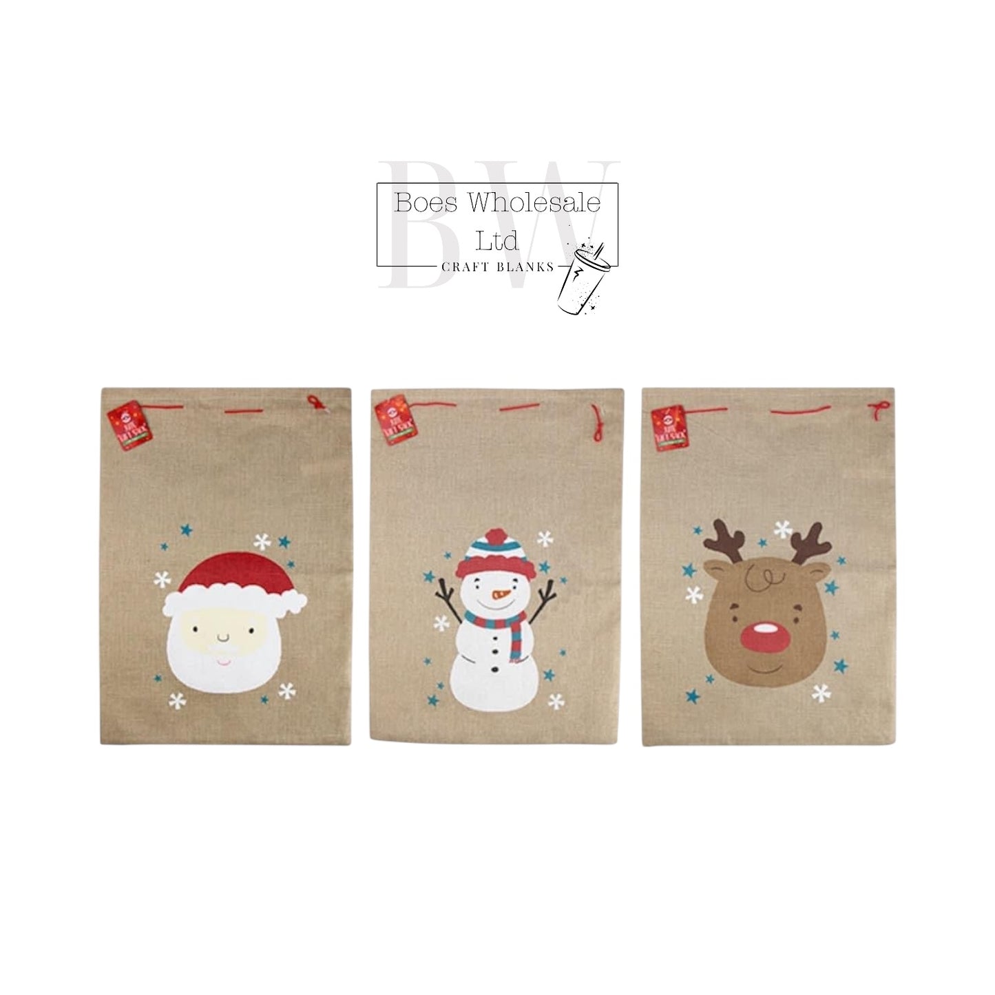 Christmas Jute Present Sacks