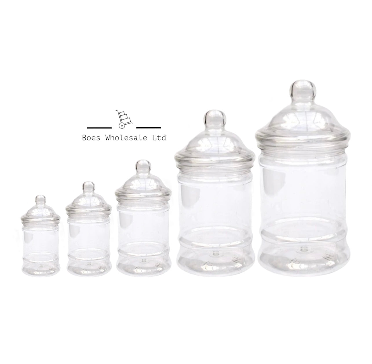 Plastic Victorian Lid Sweet Jars Boes Wholesale Ltd
