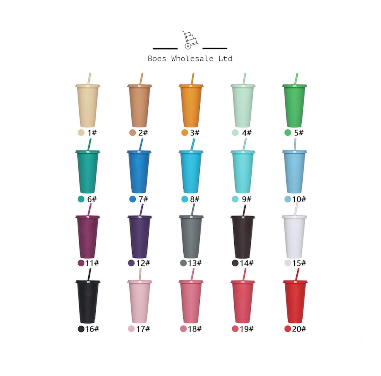Solid Colour 24oz Cold Cups